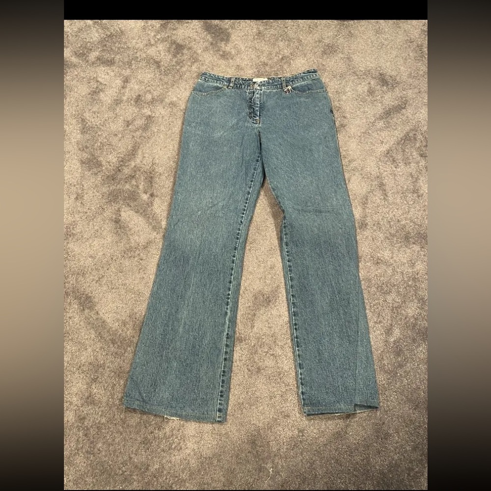 (1) Trendy Pair of St. John Sport By Marie Gray Blue Jeans Women’s Size 10